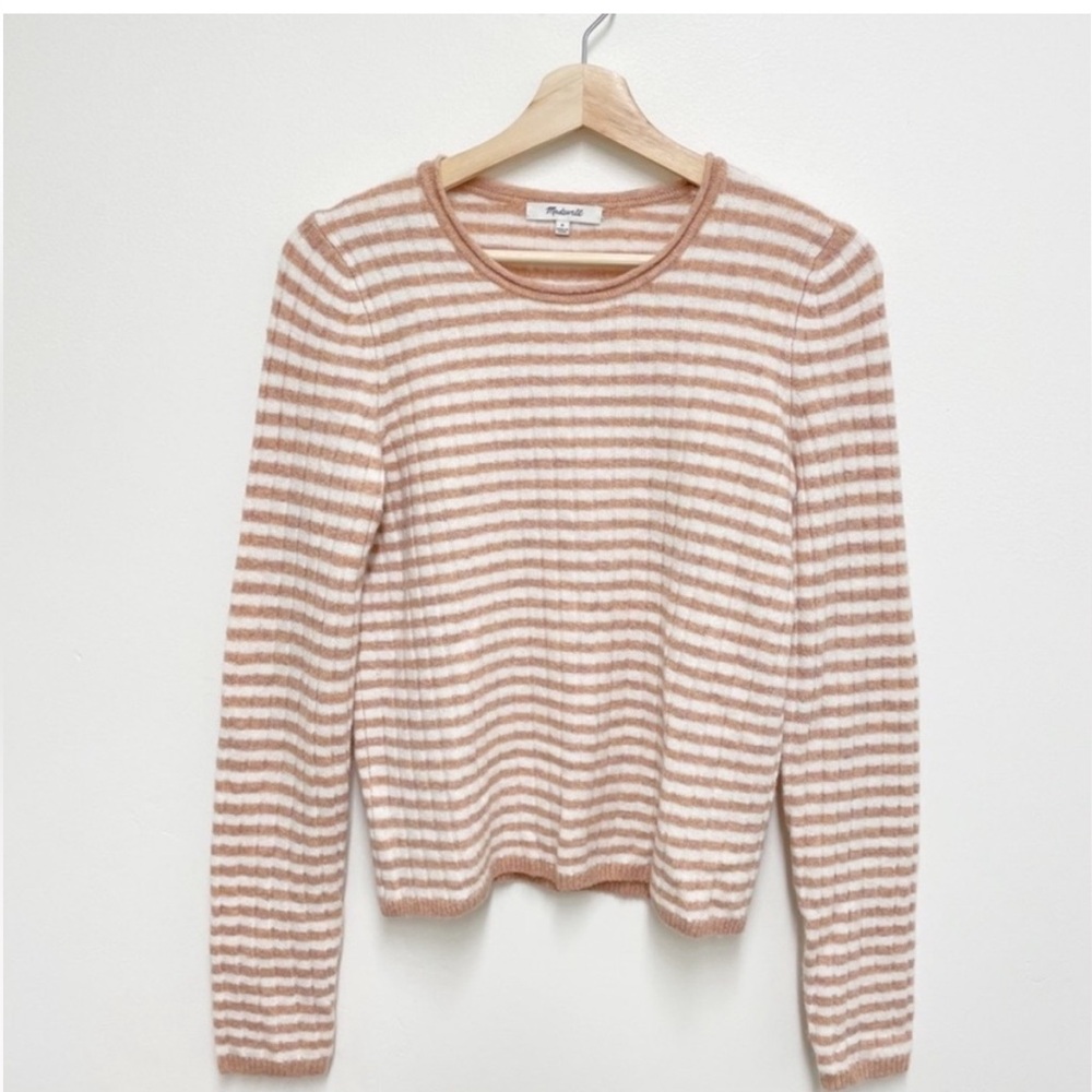 Madewell Merino Wool Blend Striped Sweater Size Medium. EUC. Very soft.